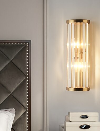  lightinthebox led-seinävalo kristalli minityyli moderni pohjoismainen kultatyylinen jäykkä led-valopalkki olohuoneen makuuhuoneen teräs seinävalaisin 220-240v 110-120v