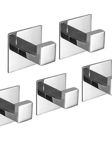  مجموعة ملحقات أجهزة الحمام ، خطاف رداء معلق على الحائط ذاتي اللصق ، قضيب مناشف من الفولاذ المقاوم للصدأ من الكروم ، حامل مناشف ، حامل ورق التواليت