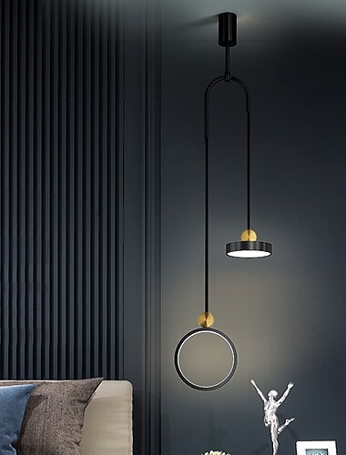 أدى ضوء قلادة الحديثة الذهب الأسود السرير ضوء 20 سم فانوس desgin قلادة ضوء معدن مطلي التشطيبات الحديثة 220-240 فولت 110-120 فولت