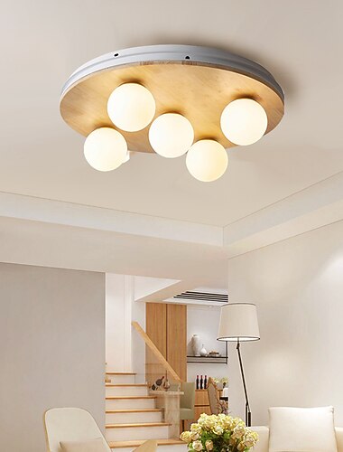 plafoniera a led moderna nordic globe design 50 cm luci da incasso in legno finiture verniciate stile nordico moderno 220-240v 110-120v