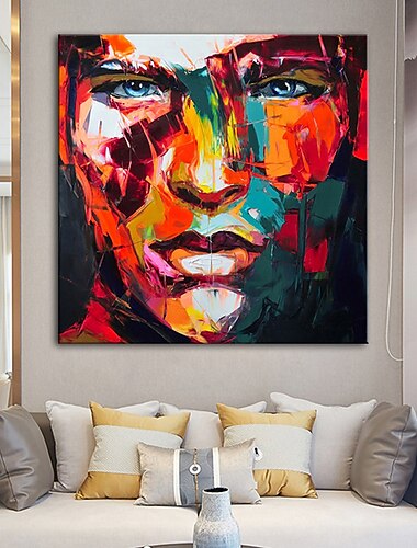  Peinture a l\'huile a la main peint a la main art mural mintura visage abstrait moderne decoration de la maison decor toile roulee sans cadre non etire