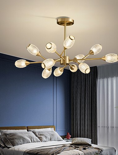  vezetett medál könnyű luxus modern csillár 64/84/90/100 cm sputnik design réz formai stílusú sputnik sárgaréz modern skandináv stílus 220-240v 110-120v