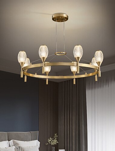  luz de teto led anel de cobre design moderno ouro formas geometricas lustre cobre estilo moderno latao estilo nordico moderno 6 8 10 15 cabecas 220-240v 110-120v