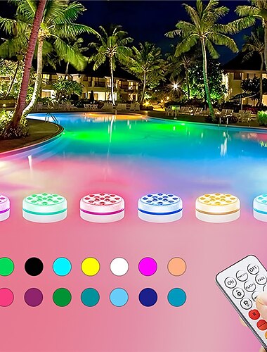  Underwater Light 4pcs New 13 LEDs RGB LED Submersible Light RF Remote Controlled Underwater Night Battery Operated Lamp Outdoor Vase Bowl Garden Party Decoration