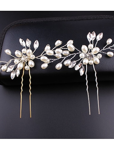  korean bride handmade pearl crystal hairpin, pin u-shaped clip, wedding headdress, u-shaped hairpin