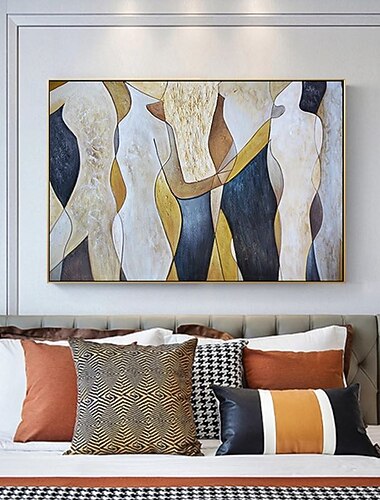 Peinture à l'huile à la main toile art mural décoration art corporel abstrait rétro pour la décoration intérieure roulé sans cadre peinture non étirée