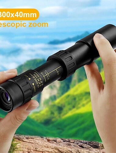 מיני מונוקולרי נשלף לטווח ארוך 10-300x40 מ"מ עם הגדלת זום לנסיעות לציד בקמפינג ובחוץ