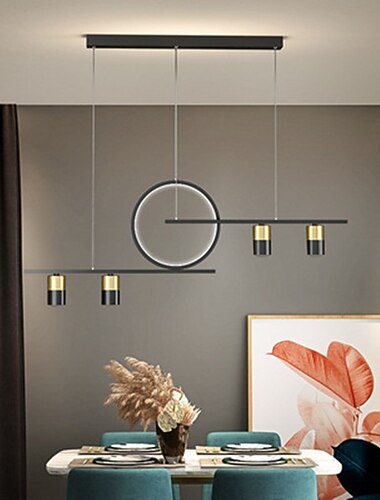  led pendant light simple long led office chandelier post modern art restaurant chandelier lamp nordic individual living room bar lamp