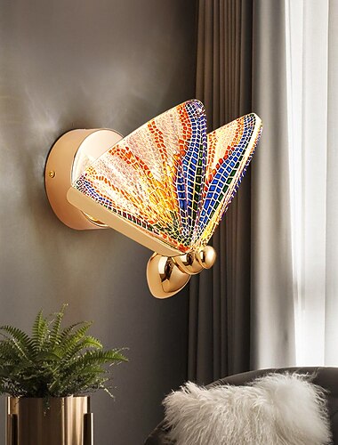  lightinthebox led motýlí nástěnná svítidla nordic nové pozadí dekorativní lampa ložnice noční stolek kreativní motýl nástěnná lampa dětský pokoj nástěnná lampa do chodby