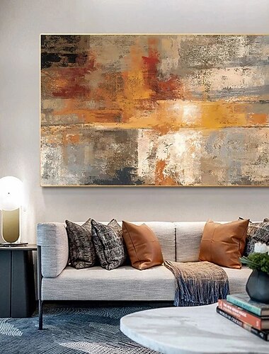  peinture a l\'huile a la main peint a la main art mural simple classique orange abstrait pret a accrocher decoration de la maison decor