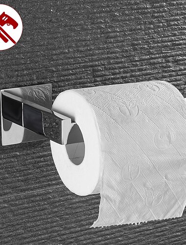  حامل ورق التواليت للحمام من الفولاذ المقاوم للصدأ على الحائط ، تصميم جديد ذاتي اللصق إبداعي منخفض الكربون لتزيين الحمام المعدني 1 قطعة