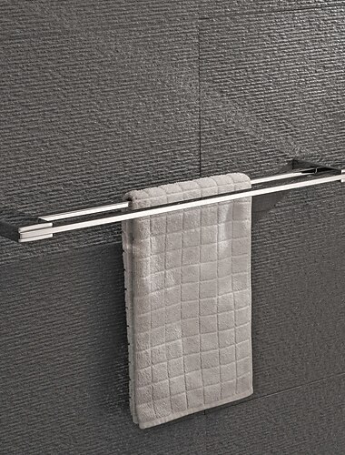  barra de toalha de banho de aco inoxidavel montada na parede, suporte de papel higienico, suporte de escova de vaso sanitario prateado, novo design contemporaneo banheiro moderno decoracao polida 1 unidade