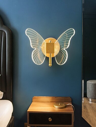 lightinthebox led nástěnná světla motýlí design roztomilá moderní nástěnná lampa ložnice dětský pokoj dárek pro rodinné přátele žehlička nástěnné světlo 220-240v 5w