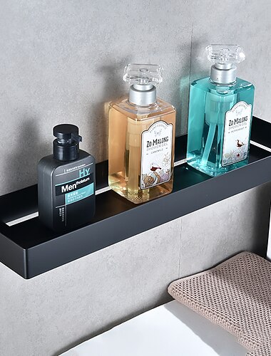 מקלחון מקלחת 304 מדף אמבטיה מנירוסטה, שחור עיצוב חדש יצירתי עכשווי מודרני מתלה אחסון לאמבטיה