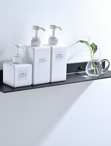  Caddie de douche support de rangement de salle de bain, espace en aluminium noir, etageres de salle de bain, etagere murale de cuisine, support de rangement de douche 30-50cm