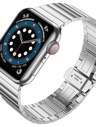  Horlogeband voor Apple Watch 38mm 40mm 41mm 42mm 44mm 45mm 49mm iwatch Series Ultra 8 7 6 SE 5 4 3 2 1 Roestvrij staal Vervanging Band Heren Vlindergesp Luxe Schakelarmband Polsbandje