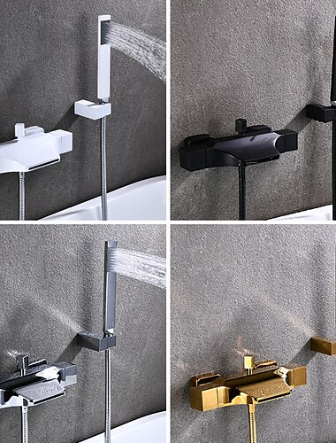  Bathtub Faucet - Contemporary Electroplated Wall Mounted Ceramic Valve Bath Shower Mixer Taps