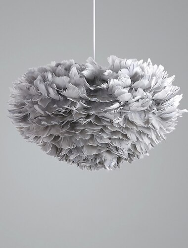  مصباح معلق led 30/40/45/50/55/60/70 سم قلادة بتصميم فردي ضوء معدني ريشة طبيعة فنية مستوحاة من 220-240 فولت