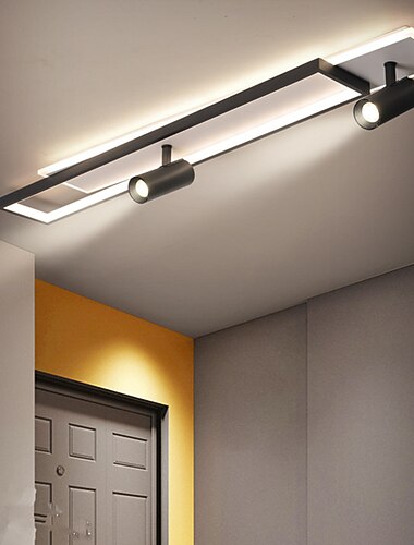 plafón led 80/100 cm regulable formas geométricas luces empotradas aluminio estilo moderno elegantes acabados geométricos pintados led moderno 220-240v