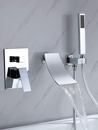  Sprchová baterie / Sprchový systém Soubor - Včetne sprchové hlavice Vodopád Moderní Pochromovaný Nasazení zevnitř Keramický ventil Bath Shower Mixer Taps