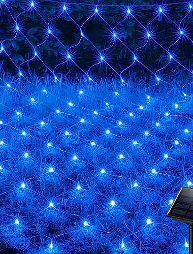  solar led net lights 8 modes 200 leds 9.8ft x 6.6ft tree wrap mesh fairy twinkle lights for outdoor patio lawn garden veranda buske camping vindue jul