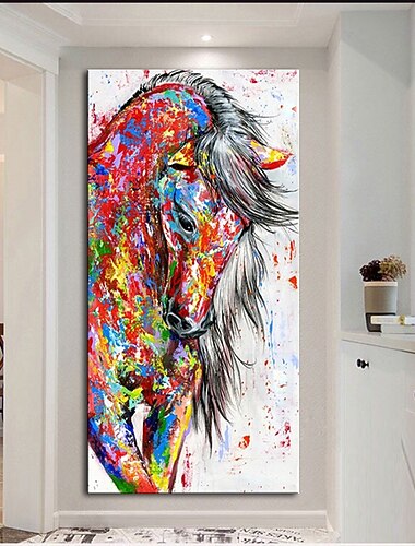  OElgemaelde handgemachte handgemalte Wandkunst Mintura modernes abstraktes Pferd Tier Hauptdekoration Dekor gerollte Leinwand kein Rahmen ungedehnt