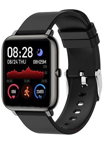 P22 Smartwatch 1.3 Zoll Smartwatch Fitnessuhr Bluetooth Schrittzähler Fitness-Tracker Aktivitäts-Tracker Kompatibel mit Android iOS Unisex Langer Standby Kamerasteuerung Anti-Verlust IP 67 42,5 mm