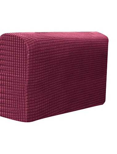 Lot de 2 housses d'accoudoirs de canapé extensibles en élasthanne bordeaux pour chaises, canapé, fauteuil, housses pour canapé inclinable avec broches torsadées Lot de 2 housses d'accoudoirs de canapé extensibles en élasthanne bordeaux pour chaises, canapé, fauteuil, housses pour canapé inclinable avec broches torsadées