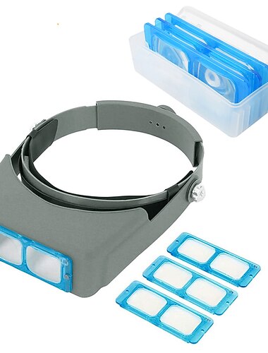  Double lentille montee sur la tete loupe lunettes casque loupe loupe lecture pour montre outil reparation jouets educatifs cadeau