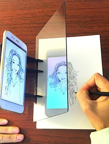  dessin projection optique planche a dessin croquis miroir face a copie table reflexion lumiere image planche tracage planche a dessin optique dessiner projecteur peinture reflexion reflexion ligne de