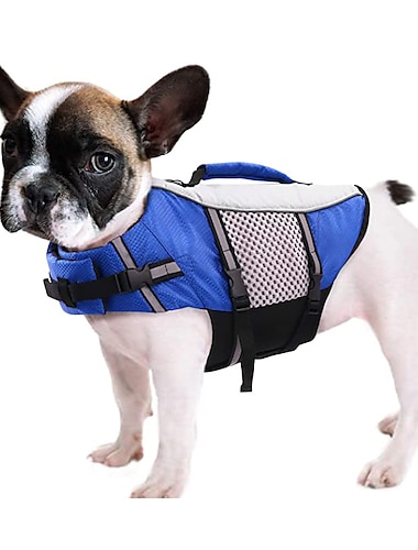  chaleco salvavidas para perros chaleco de natacion salvavidas ligero para mascotas altamente reflectante con asa de elevacion, anillo de correa