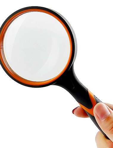  10x loupe portable lentille en verre poignee en caoutchouc de poche haute loupe pour lire des bijoux de journal loupe pour les yeux en verre, cadeau de retour a l\'ecole