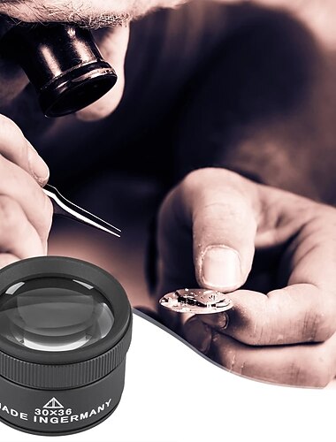 Loupe d'identification de diamant de bijoux de poche portable loupes de lunettes d'horloger loupe 30x loupe
