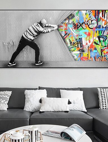  wall art stampe su tela pittura opere d\arte immagine persone astratto graffiti decorazione della casa arredamento tela arrotolata senza cornice senza cornice non stirata