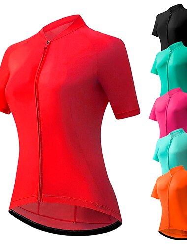  21Grams® Women\'s Short Sleeve Cycling Jersey Bike Top Mountain Bike MTB Road Bike Cycling Black Green Rosy Pink Spandex Polyester Breathable Quick Dry Moisture Wicking Sports Clothing Apparel