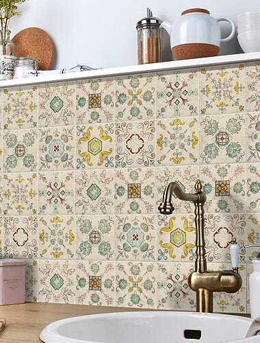  Αυτοκόλλητα αυτοκόλλητα τοίχου αυτοκόλλητα τοίχου 24 τεμαχίων κουζίνας μπάνιου σαλόνι μπάνιου αδιάβροχα αυτοκόλλητα πλακάκια μάνταλα