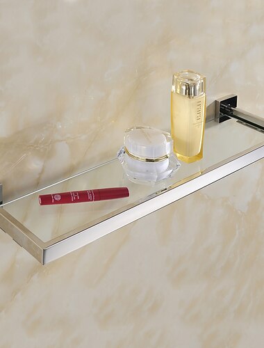 estantes de baño estante de vidrio templado para baño, estantes de pared de ducha de acero inoxidable sin perforar toalleros estante frontal de espejo montado en la pared rectangular de 1 nivel estantes de baño estante de vidrio templado para baño, estantes de pared de ducha de acero inoxidable sin perforar toalleros estante frontal de espejo montado en la pared rectangular de 1 nivel