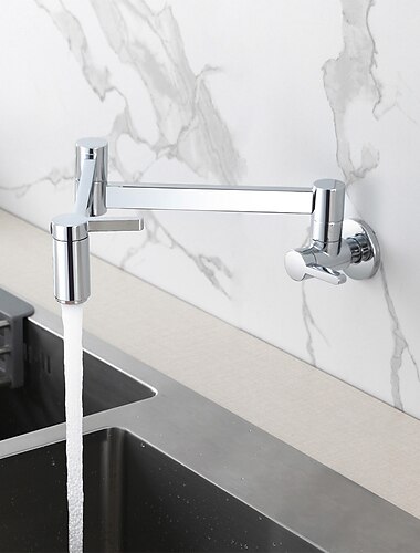  keukenkraan, wandgemonteerde potvuller twee handgrepen moderne keukenkranen met een gat