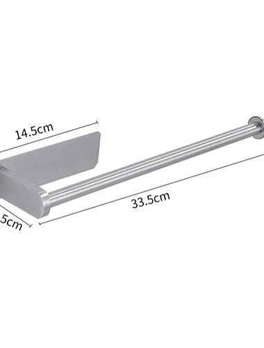  toallero autoadhesivo, soporte de papel higienico montado en la pared, soporte de rollo de papel higienico de acero inoxidable, rollo de papel higienico (negro / cromo)