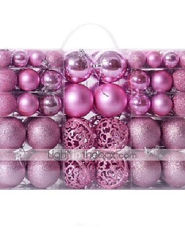 100 kerstballen, kerstversiering, 3-6 cm onbreekbare hangende ballen voor de kerstboom, bruiloft, feest en vakantie
