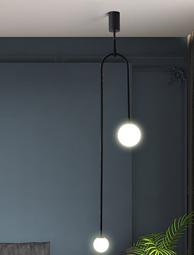  مصباح معلق LED 2-Light 120 سم قابل للتعتيم على شكل دائرة كروية بتصميم دائري مصباح أكريليك فني رسمي حديث على الطراز الاسكندنافي المتاجر / المقاهي وغرفة الطعام وغرفة النوم وأضواء غرفة الأطفال 110-240 فولت