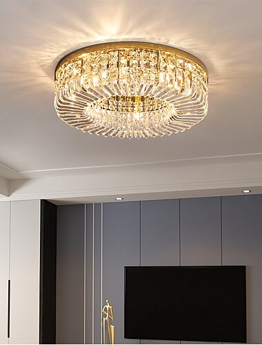  50cm 60cm 80cm stropní svítidla křišťálový jedinečný kruhový design lustr kovový morden luxusní ložnice v nordic stylu obývací pokoj led lustr 110-120v 220-240v