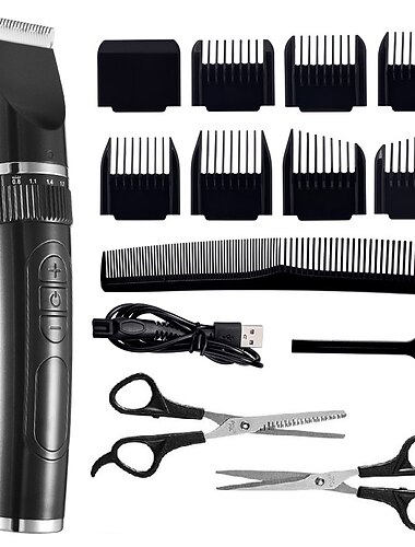  男性用のプロのバリカンひげトリマーシェービング用のひげトリマー高速充電ヘアカット機理髪はさみ付きひげトリマー