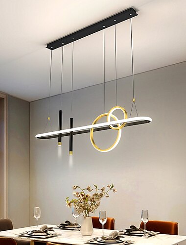  1-Light 108 cm LED Pendant Light Circle Design Single Design Metal Modern Style Stylish Painted Finishes Office Dining Room Living Room Lights 110-240V