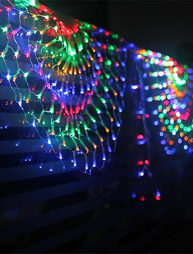 Pauwen LED Netverlichting Kerst Buiten Gaaslicht 3M 424LED Raamgordijnen Stringverlichting Voor Achtergrond Wand Kerst Feeën Vakantie Licht EU VS AU VK Stekker