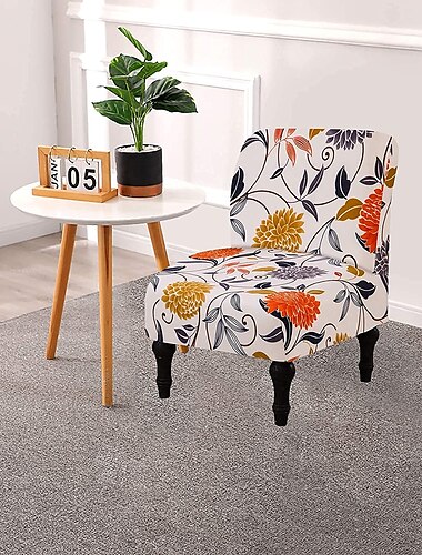  accent stoelhoes armloze fauteuil hoes stretch armloze stoelhoezen voor woonkamer stoel kussenovertrekken meubelbeschermer met elastische onderkant, wasbaar