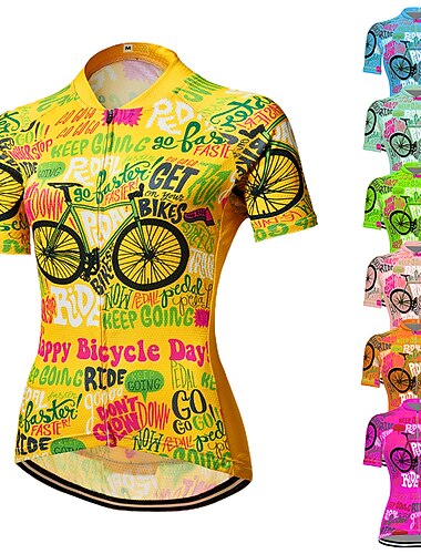  21Grams Women\'s Short Sleeve Cycling Jersey With 3 Rear Pockets Summer  Bicycle Riding Bike Top Breathable Quick Dry Moisture Spandex Polyester Dark Pink Light Green Blushing Pink Mountain Bike MTB