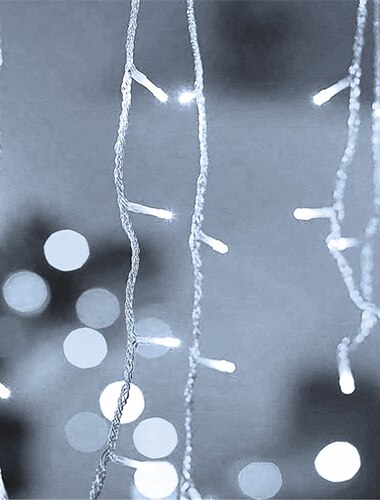 Weihnachts Eiszapfen Lichterkette Dekolicht IP44 Außen Feiertagslicht Eiszapfen Vorhanglichter 3.5M 5M 96Leds 216Leds Flexible Lichterkette für Neujahr Weihnachtsfeier Dekoration Girlande bunte