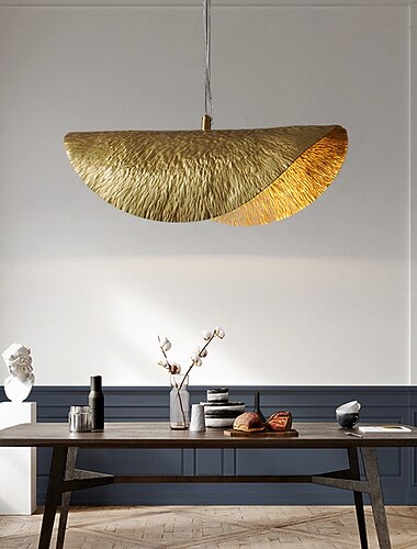 46 cm lampy wiszące led w kształcie liścia lotosu metalowy klosz kreatywny lampa wisząca latarnia design montaż podtynkowy metal galwanizowany nowoczesny 220-240v