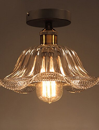 semi-inbouw plafondlamp, moderne lamp met gezaaide glazen kap, olie gewreven bronzen afwerking voor hal gang keuken badkamer slaapkamer doorgang